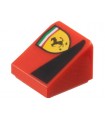 Red Slope 30 1 x 1 x 2/3 with Ferrari Logo and Black Triangle Pattern Model Left Side