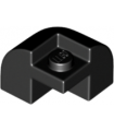 Black Slope, Curved 2 x 2 x 1 1/3 Corner Round with Recessed Stud