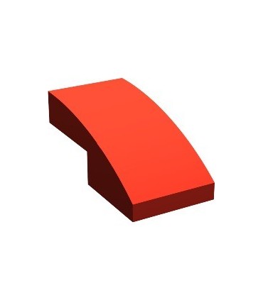Red Slope, Curved 2 x 1 No Studs