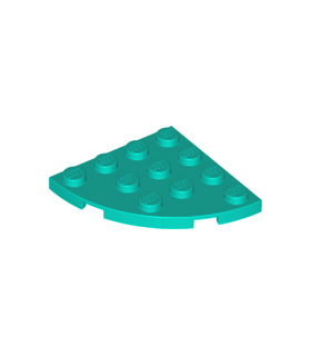 Dark Turquoise Plate, Round Corner 4 x 4