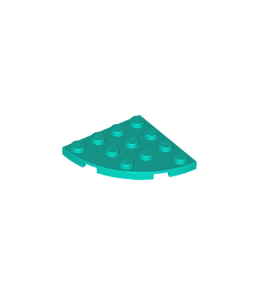 Dark Turquoise Plate, Round Corner 4 x 4