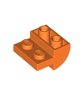 Orange Slope, Curved 2 x 2 Inverted with 2 Recessed Studs