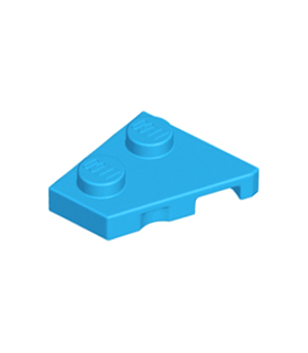 Medium Azure Wedge, Plate 2 x 2 Left