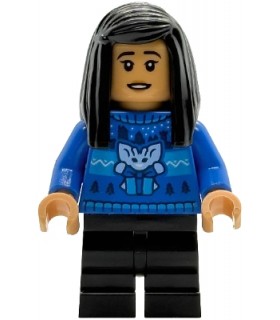 Cho Chang - Blue Holiday Sweater, Black Medium Legs