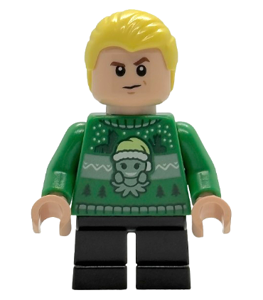 Draco Malfoy - Green Holiday Sweater, Black Short Legs