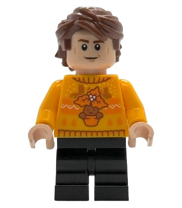 Cedric Diggory - Bright Light Orange Holiday Sweater, Black Medium Legs
