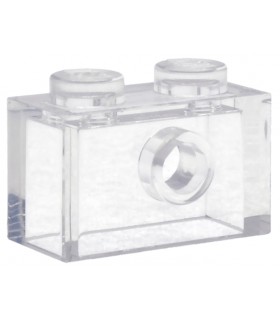 Trans-Clear Brick, Modified 1 x 2 with Stud on Side without Bottom Stud Holder