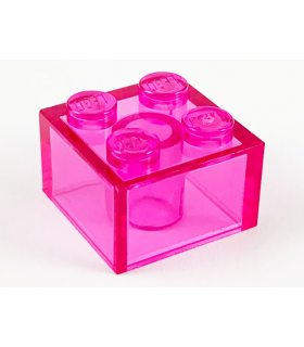 Trans-Dark Pink Brick 2 x 2