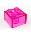 Trans-Dark Pink Brick 2 x 2