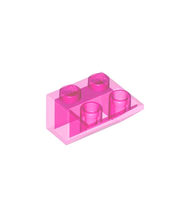 Trans-Dark Pink Slope, Inverted 45 2 x 2 without Bottom Tube
