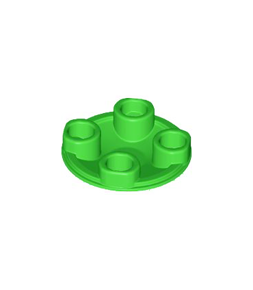 Bright Green Plate, Round 2 x 2 with Rounded Bottom (Boat Stud)