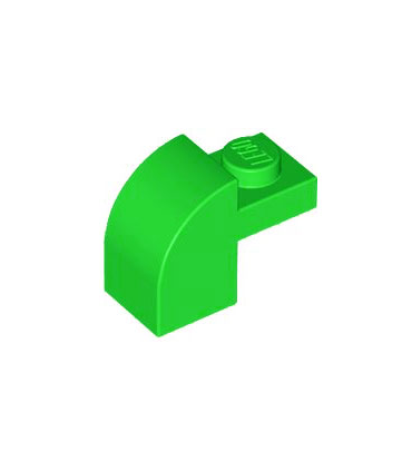 Bright Green Slope, Curved 2 x 1 x 1 1/3 with Recessed Stud