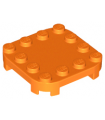 Orange Plate, Modified 4 x 4 with Rounded Corners and 4 Feet