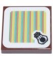Reddish Brown Tile 2 x 2 with Super Mario Scanner Code Wiggler Pattern (Sticker) - Set 71434