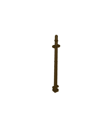 Dark Brown Boat, Mast 2 x 2 x 20 with Holes and Axle Hole (x Shape / + Orientation)