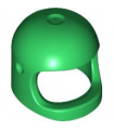 Green Minifigure, Headgear Helmet Space / Town with Thick Chin Strap - with Visor Dimples (Reissue with Top Dimple)