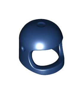 Dark Blue Minifigure, Headgear Helmet Space / Town with Thick Chin Strap - with Visor Dimples (Reissue with Top Dimple)