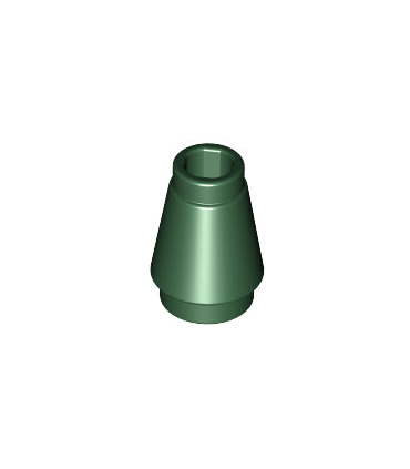 Dark Green Cone 1 x 1 with Top Groove