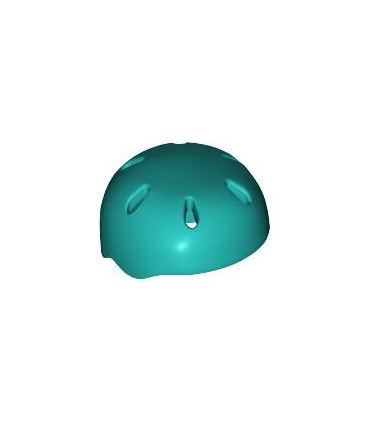 Dark Turquoise Minifigure, Headgear Helmet Sports with Vent Holes