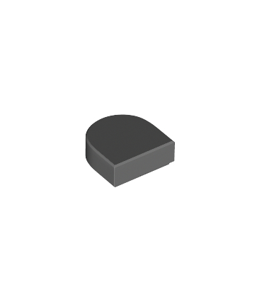 Dark Bluish Gray Tile, Round 1 x 1 Half Circle Extended