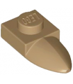Dark Tan Plate, Modified 1 x 1 with Tooth Horizontal