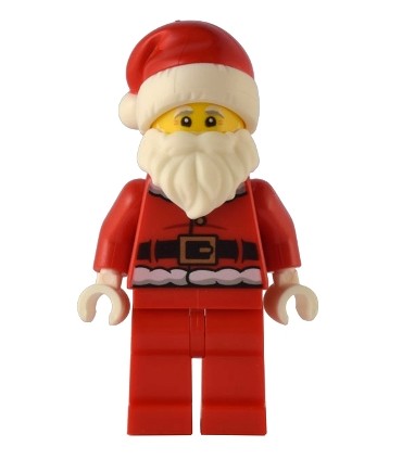 Santa - Fur Lined Jacket with 2 Dark Red Creases on Back, Red Legs