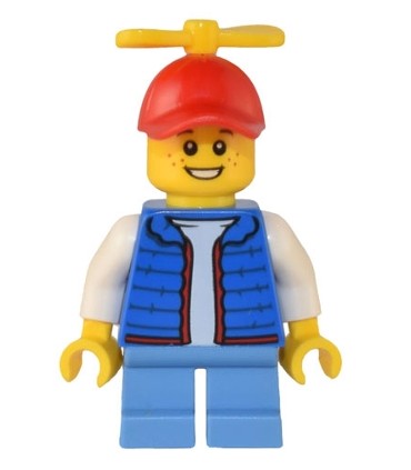 Billy - Blue Vest, Tiny Yellow Propeller
