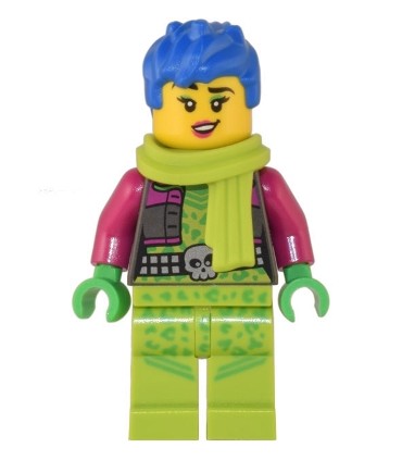 Raze - Lime Scarf, Blue Messy Hair