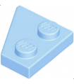 Bright Light Blue Wedge, Plate 2 x 2 Right