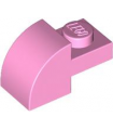 Bright Pink Slope, Curved 2 x 1 with Recessed Stud