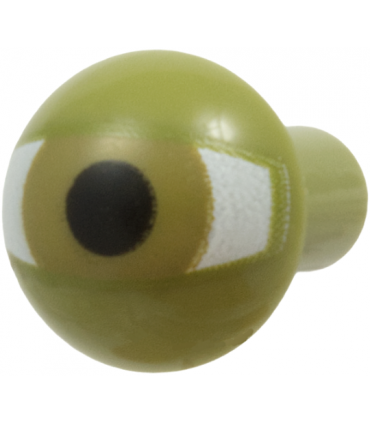 Olive Green Bar 1L with Rounded End (Dome Top) with White Eye with Dark Tan Iris and Black Pupil Pattern (SW Yoda Eye)