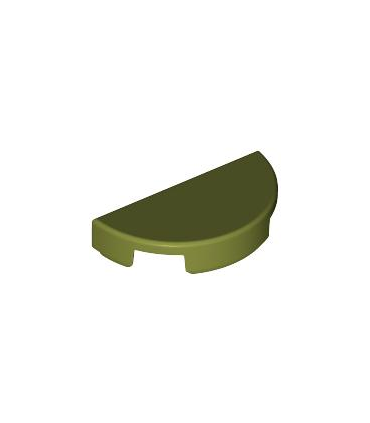 Olive Green Tile, Round 1 x 2 Half