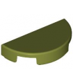 Olive Green Tile, Round 1 x 2 Half