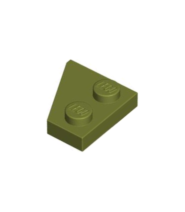 Olive Green Wedge, Plate 2 x 2 Right
