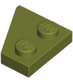 Olive Green Wedge, Plate 2 x 2 Right