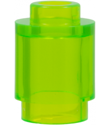 Trans-Bright Green Brick, Round 1 x 1