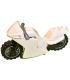 White Motorcycle Sport Bike with Black Frame, Flat Silver Wheels and Handlebars