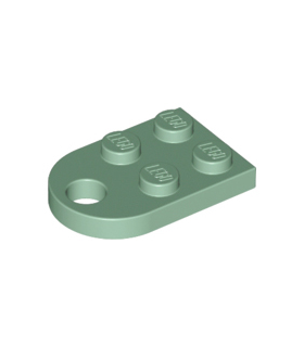Sand Green Plate, Modified 2 x 3 with Hole