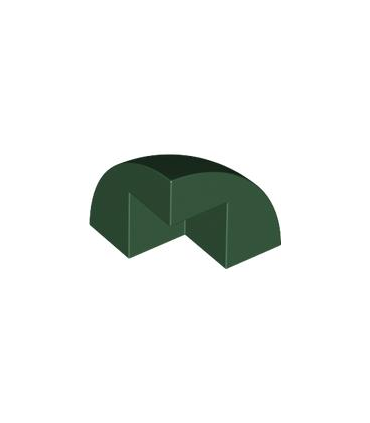 Dark Green Brick, Round Corner 2 x 2 x 1 2/3 Dome Top