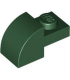 Dark Green Slope, Curved 2 x 1 with Recessed Stud