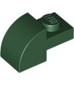 Dark Green Slope, Curved 2 x 1 with Recessed Stud