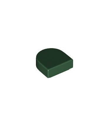 Dark Green Tile, Round 1 x 1 Half Circle Extended