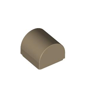 Dark Tan Slope, Curved 1 x 1 x 2/3 Double