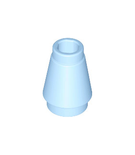 Bright Light Blue Cone 1 x 1 with Top Groove