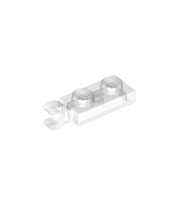 Trans-Clear Plate, Modified 1 x 2 with Clip on End (Horizontal Grip)