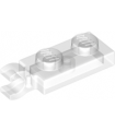 Trans-Clear Plate, Modified 1 x 2 with Clip on End (Horizontal Grip)