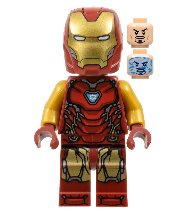 Iron Man - Mark 85 Armor, Large Helmet Visor, Thick Red Markings on Torso
