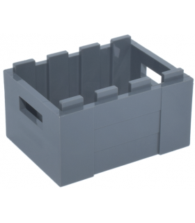 Dark Bluish Gray Container, Crate 3 x 4 x 1 2/3 with Handholds