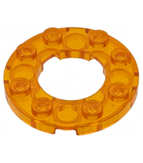 Trans-Orange Plate, Round 4 x 4 with 2 x 2 Round Open Center