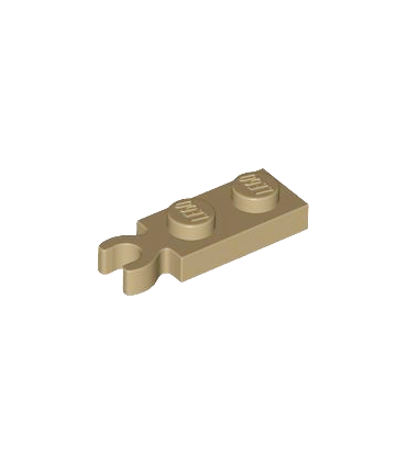 Dark Tan Plate, Modified 1 x 2 with Clip on End (Vertical Grip)